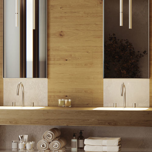Zweigriffmischer für Waschtisch - INZ208  - BOSSINI - Aufsatz / aus Edelstahl 316L / für Badezimmer