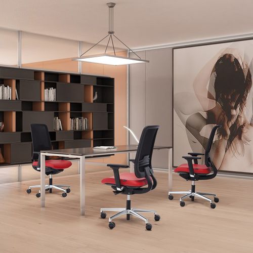 Moderner Bürosessel - DREAM - Moschella Sedute Srl - Maschen / Leder / Nylon