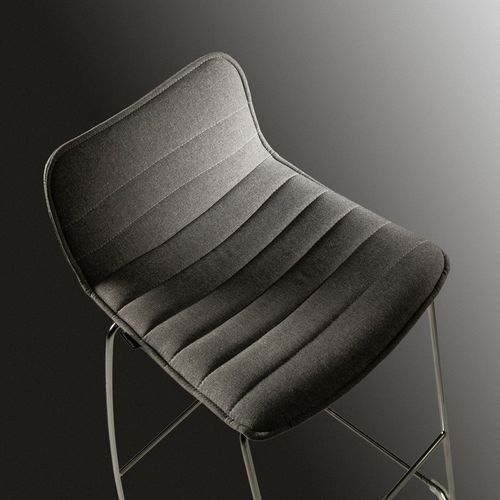 Moderner Barhocker - CABLE - Moschella Sedute Srl - Stoff / Gestell aus Metall / mit Kufengestell