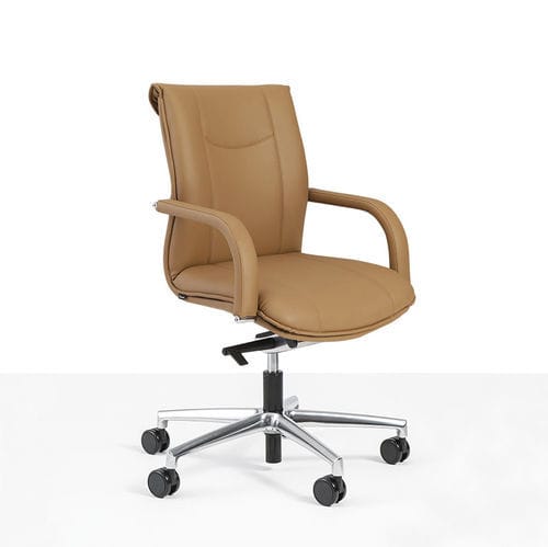 Moderner Bürosessel - QUEEN - Moschella Sedute Srl - Leder / Buche / Sperrholz