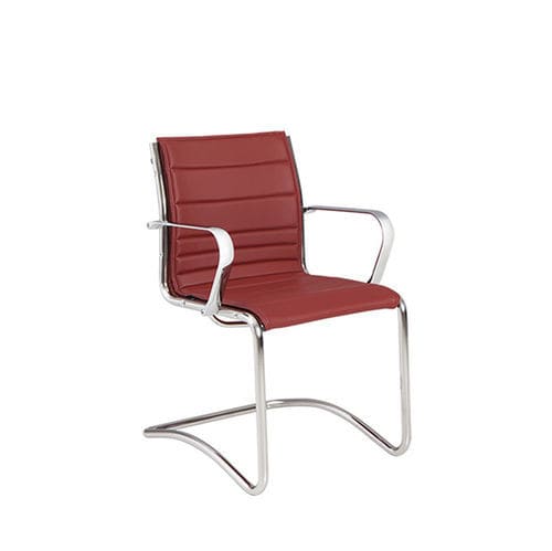 Moderner Besuchersessel - SPACE SLIM - Moschella Sedute Srl - Leder / Stahl / Aluminium