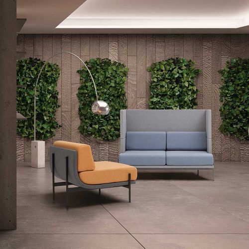 Modernes Sofa - TWENTY L_HIGH - Moschella Sedute Srl - Stoff / Polyurethanschaum / Hochlehner