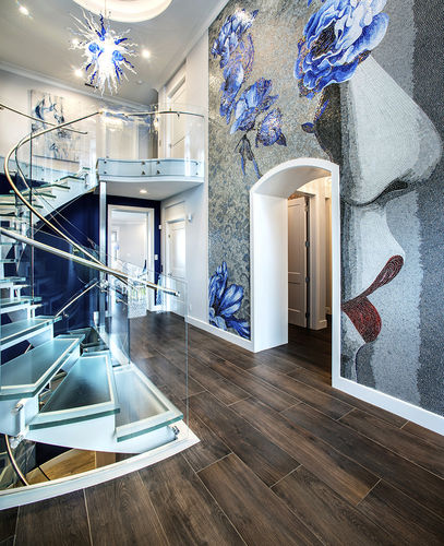 Runde Wendeltreppe - ThinkGlass - Glasstufen / mit Stahlstruktur / modern