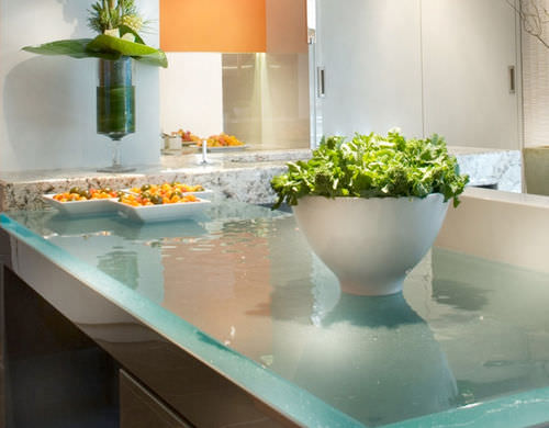 Glasarbeitsplatte - SLEEK GLASS - ThinkGlass - für Küche