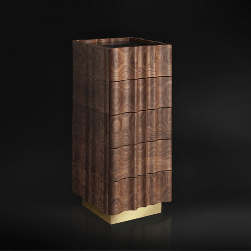 Hohe Kommode - IL PEZZO 2 - Il Pezzo Mancante - originelles Design / Massivholz / amerikanischer Nussbaum