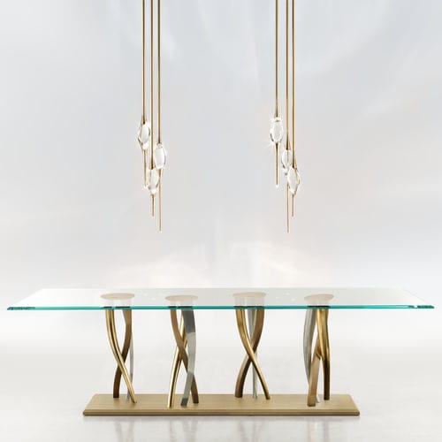 Glastisch - Il Pezzo 8 - Il Pezzo Mancante - modern / Gestell aus Messing / Gestell aus Bronze