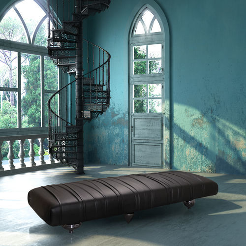 Polsterbank / originelles Design - IL PEZZO 1 - Il Pezzo Mancante - Samt / Leder / Gestell aus Messing