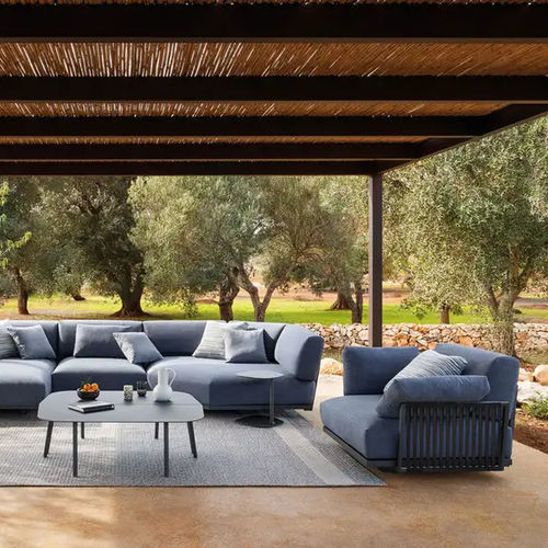 Moderner Sessel - Solaris - FAST SPA - Stoff / aus lackiertem Aluminium / mit abnehmbarem Kissen
