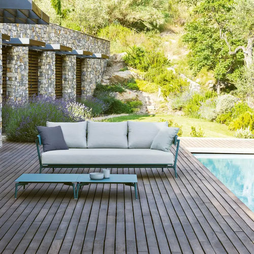 Moderner Couchtisch - AIKANA - FAST SPA - aus lackiertem Aluminium / Feinsteinzeug / Gestell aus gestrichenem Aluminium