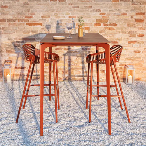 Moderner Barhocker - NIWA - FAST SPA - Aluminium / Gestell aus gestrichenem Aluminium / mit 4 Beinen