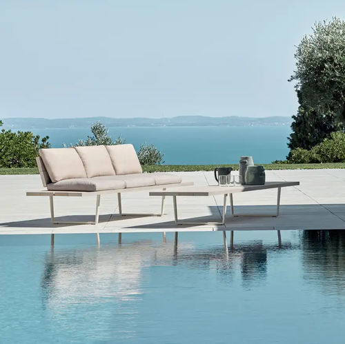 Moderne Gartenbank - Orizon - FAST SPA - Stoff / aus lackiertem Aluminium / mit Rückenlehne