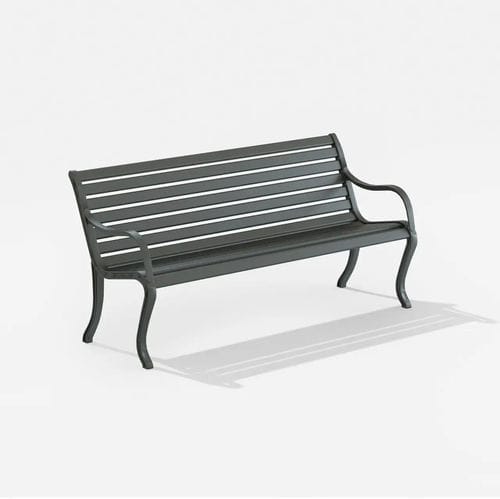 Klassische Gartenbank - Oasi - Omnia Selection - FAST SPA - aus lackiertem Aluminium / mit Rückenlehne / mit Armlehnen