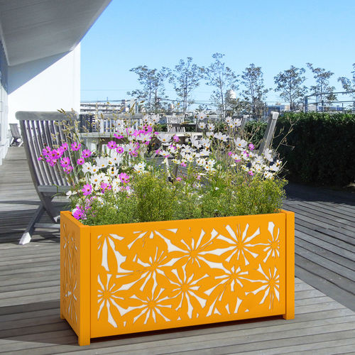 Pflanzkübel / thermolackiertes Aluminium - FLEURS - FRANCE RESILLE - rechteckig / modern / für Gewerbegebrauch
