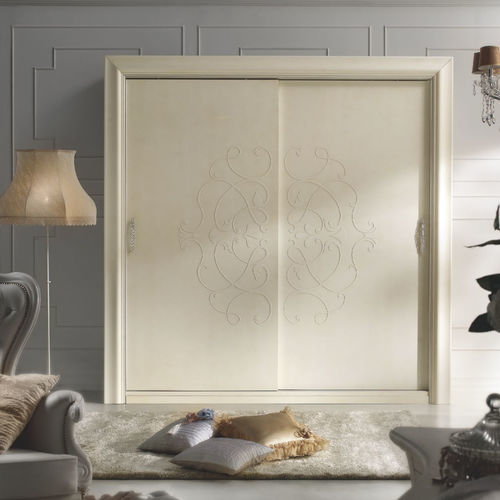 Stil-Kleiderschrank - 35/R - Bbelle - lackiertes Holz / mit Schiebetür / beige