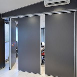 Dreh-Schiebe-Trennwand - 00038X SERIES - DINOR - mobil / Laminat / Büro