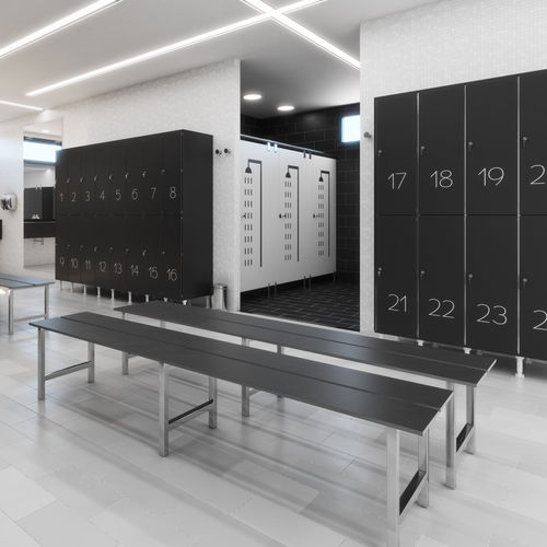 Laminat-Garderobenschrank - DINOR - Zahlen / für öffentliche Einrichtungen / für Sportanlage