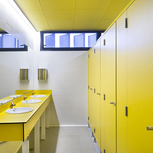 Laminat-Sanitärkabine - ALUMINIUM TOP PROFILE - DINOR - HPL / Aluminium / Edelstahl