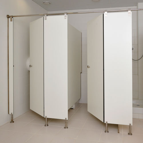 Laminat-Sanitärkabine - INOX TOP PROFILE - DINOR - HPL / Edelstahl / für Toiletten