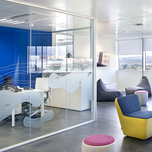 Abnehmbare Trennwand - NEO 1V - DINOR - mit Glasfront / mit Doppelverglasung / Aluminium