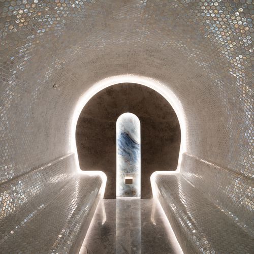 Türkisches Dampfbad - Juno Afflué - Juno SPA Design & Manufacture - mit integrierter Dusche / gefliest