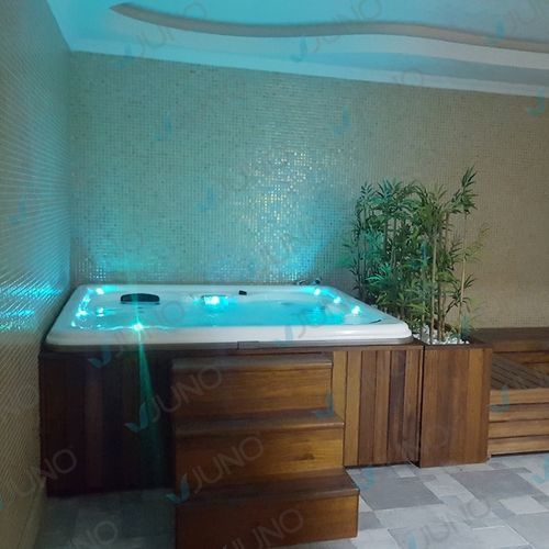 Hot-Tub-Schwimmbecken / zum Aufstellen - Juno SPA Design & Manufacture - rechteckig / für mehrere Personen / Verbundwerkstoff