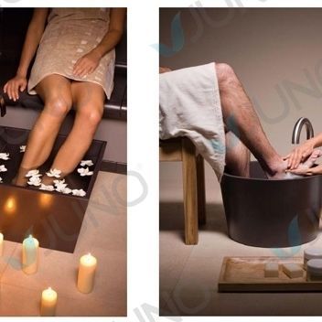 Metall-Fußbecken - Juno SPA Design & Manufacture - Holz / Marmor / Verbundwerkstoff