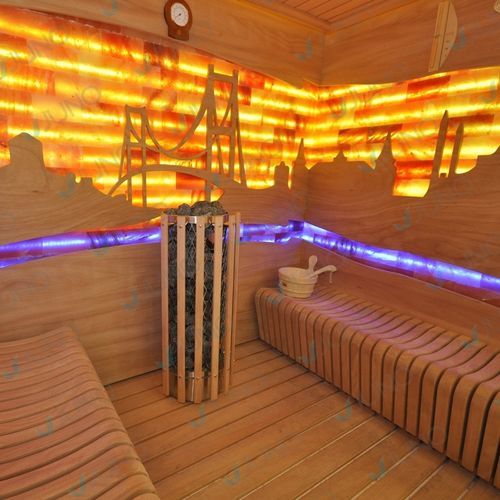 Holz-Saunaofen - Juno SPA Design & Manufacture - freistehend / für Eckeinbau / Metall