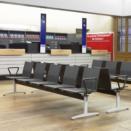 Stahl-Traversenbank - .04  - vitra - Aluminiumguss / Polyurethan / 3 Plätze