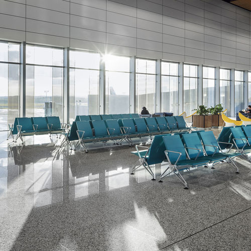 Stahl-Traversenbank - AIRLINE - vitra - Aluminium / Sperrholz / Ahornholz