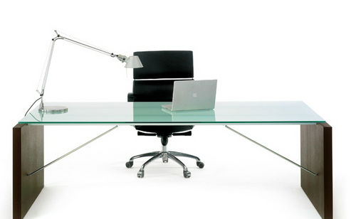 Chefschreibtisch - ERIA - ARIDI - modern / Holz / Glas
