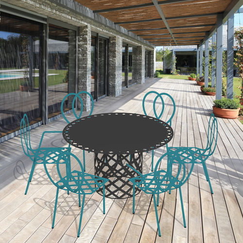 Moderner Esstisch - 2222 PALAIS - 22 22 EDITION DESIGN - aus lackiertem Aluminium / rund / für Privatgebrauch