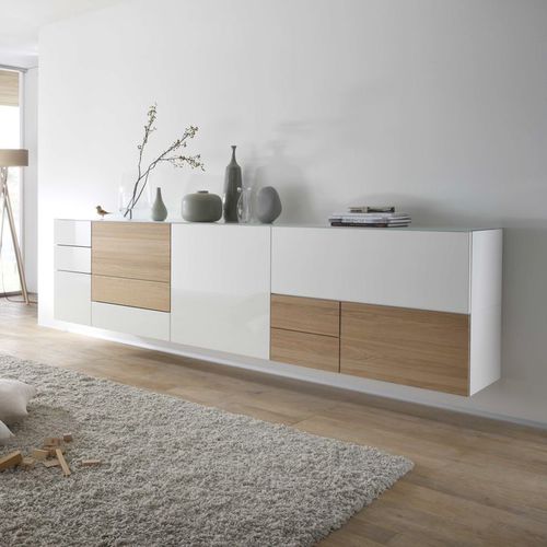 Wandmontiertes Sideboard - CUBO 128 - Sudbrock - modern / Holz / lackiertes Holz