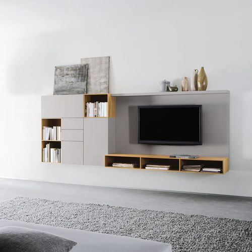 Moderne Wohnwand - CUBO 687  - Sudbrock - Holz / lackiertes Holz