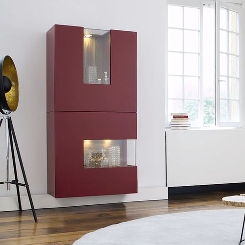 Moderne Vitrine - DOMINO 642 - Sudbrock - wandmontiert / Glas / Holz
