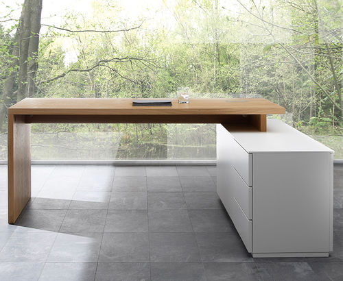 Moderner Schreibtisch - CUBO - Sudbrock - Eiche / lackiertes Holz / mit Stauraum