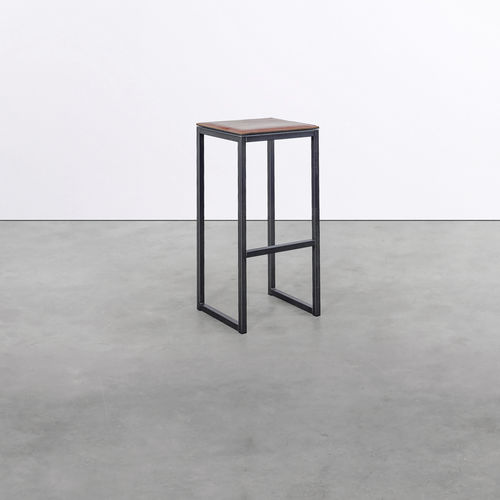 Moderner Barhocker - on_03 - Silvio Rohrmoser - Leder / Gestell aus Stahl / mit Kufengestell