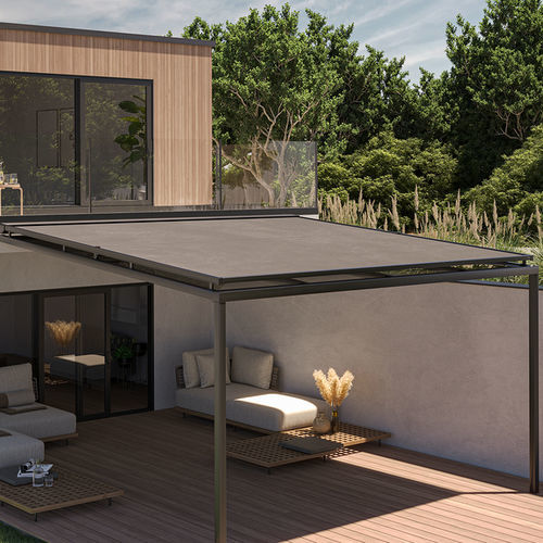 Vertikale Markise - SOLEYA PROTECT  - HELLA - motorisiert / für Gewerbegebrauch / für Terrasse