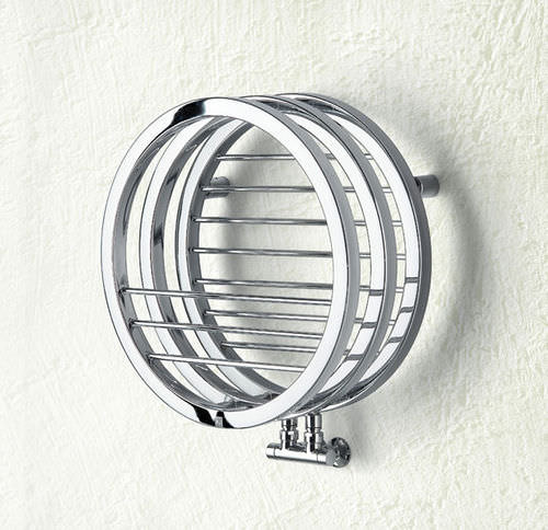 Heißwasser-Heizkörper - OBLO' - BRANDONI - originelles Design / Metall / Chrom