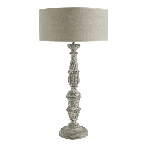 Tischlampe - AGATHE - BLANC D'IVOIRE - Holz / klassisch / mit Kabel