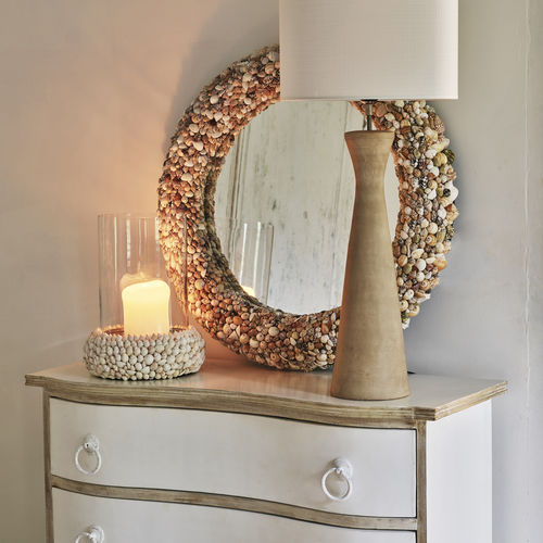 Tischlampe - MAEVA - BLANC D'IVOIRE - MDF / klassisch / mit Kabel