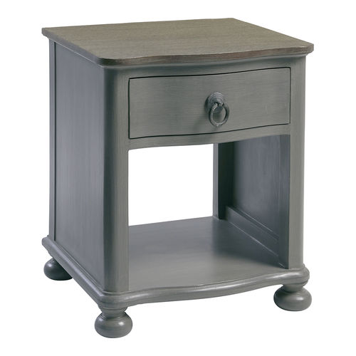 Klassischer Nachttisch - NINON - BLANC D'IVOIRE - lackiertes MDF / Sperrholz / Aluminium