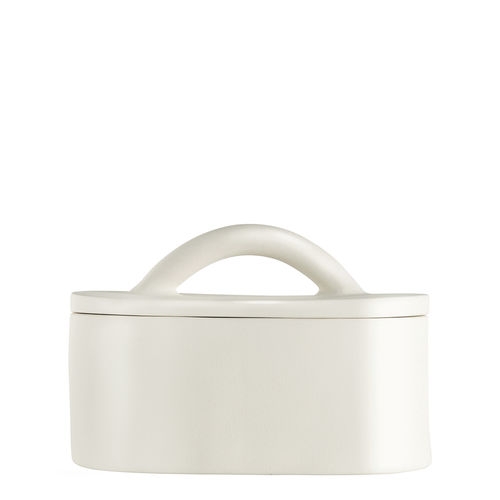 Keramik-Aufbewahrungsbox - TERRA - BLANC D'IVOIRE - mit Deckel