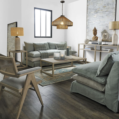 Modernes Sofa - LEO - BLANC D'IVOIRE - Leinen / Viskose / Polyester