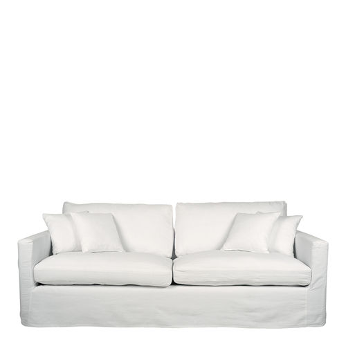 Modernes Sofa - ANGIE - BLANC D'IVOIRE - Leinen / Synthetikfaser / Federn