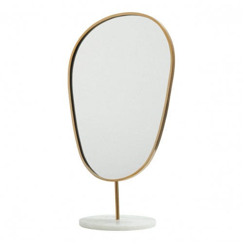 Drehspiegel - MIR-MARBG - BLANC D'IVOIRE - modern / Edelstahl / gold