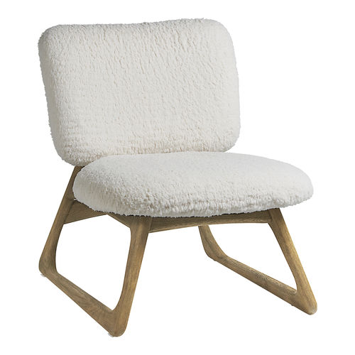 Moderner Kaminsessel - LINA - BLANC D'IVOIRE - Stoff / Holz / handgefertigt