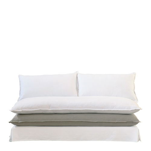 Modernes Sofa - LEO - BLANC D'IVOIRE - für Wohnzimmer / Leinen / Synthetikfaser