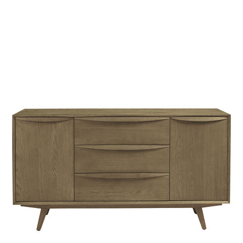 Sideboard / skandinavisches Design - MELINA - BLANC D'IVOIRE - Eiche / mit Regal / mit Schubladen