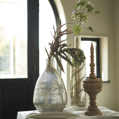 Klassische Vase - MIRAGE - BLANC D'IVOIRE - Glas / handgefertigt / Tisch