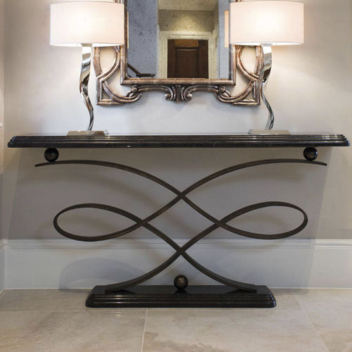 Klassischer Konsolentisch - DECORUS  - Decorus - Bronze / polierter Edelstahl / Marmor